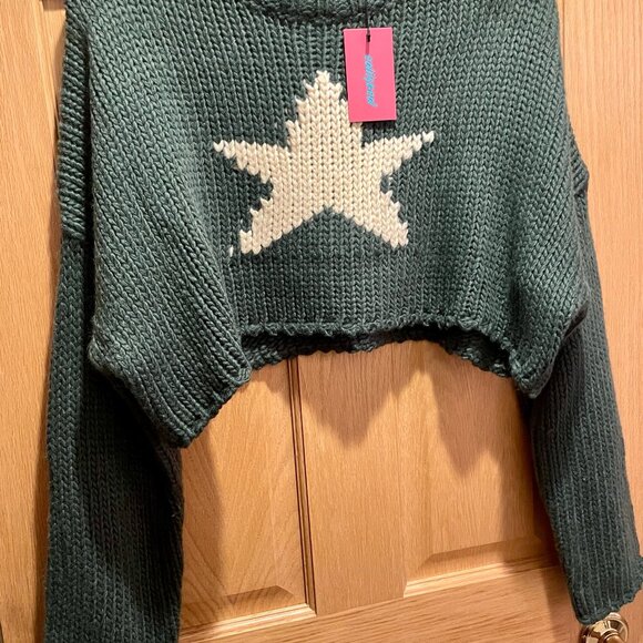 NWT Edikted Crop Star Sweater XS/S - Picture 1 of 3